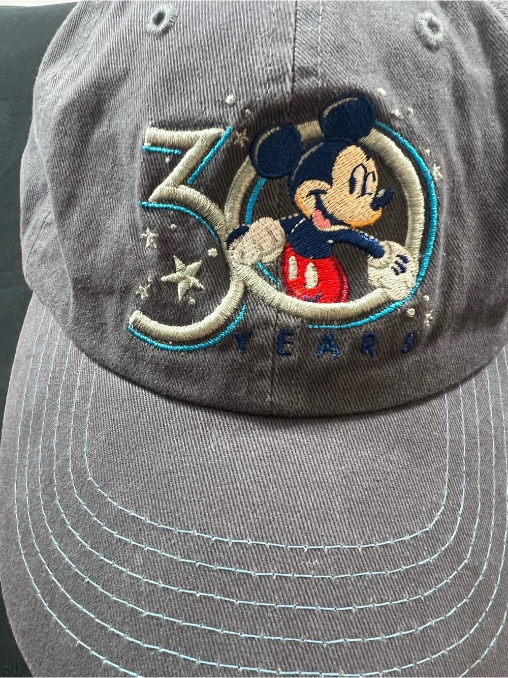 Disney Mickey Mouse 30th and 50th Anniversary Navy and Gray Caps